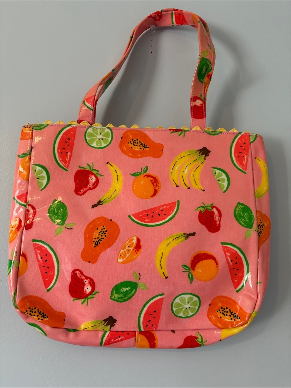 Gymboree Pink Fruit-Print Tote with Colorful Fruit Motif
